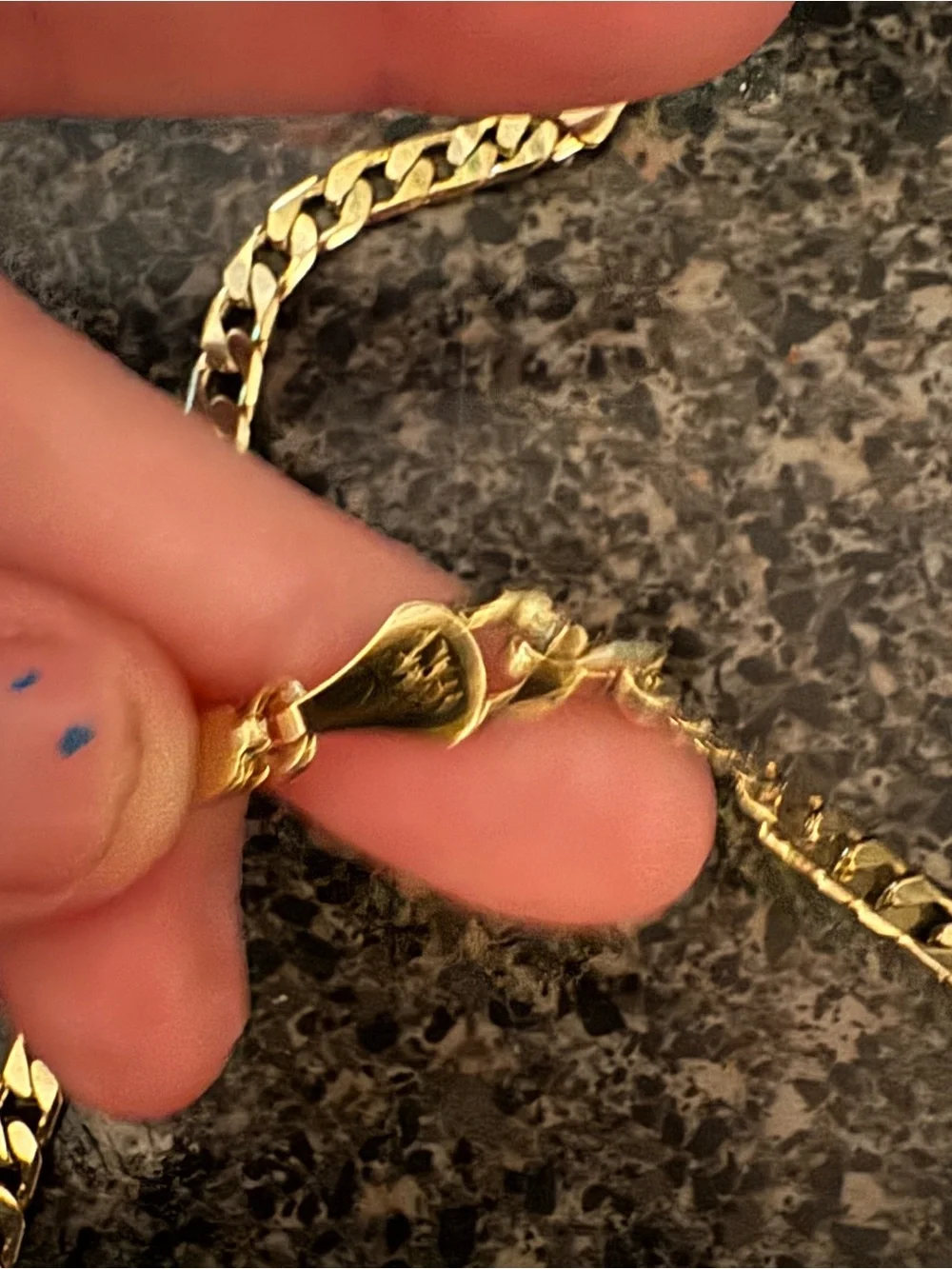 Men’s Gold Tone Cuban Curb Chain Necklace 14K Italy Stamp Not Real Gold